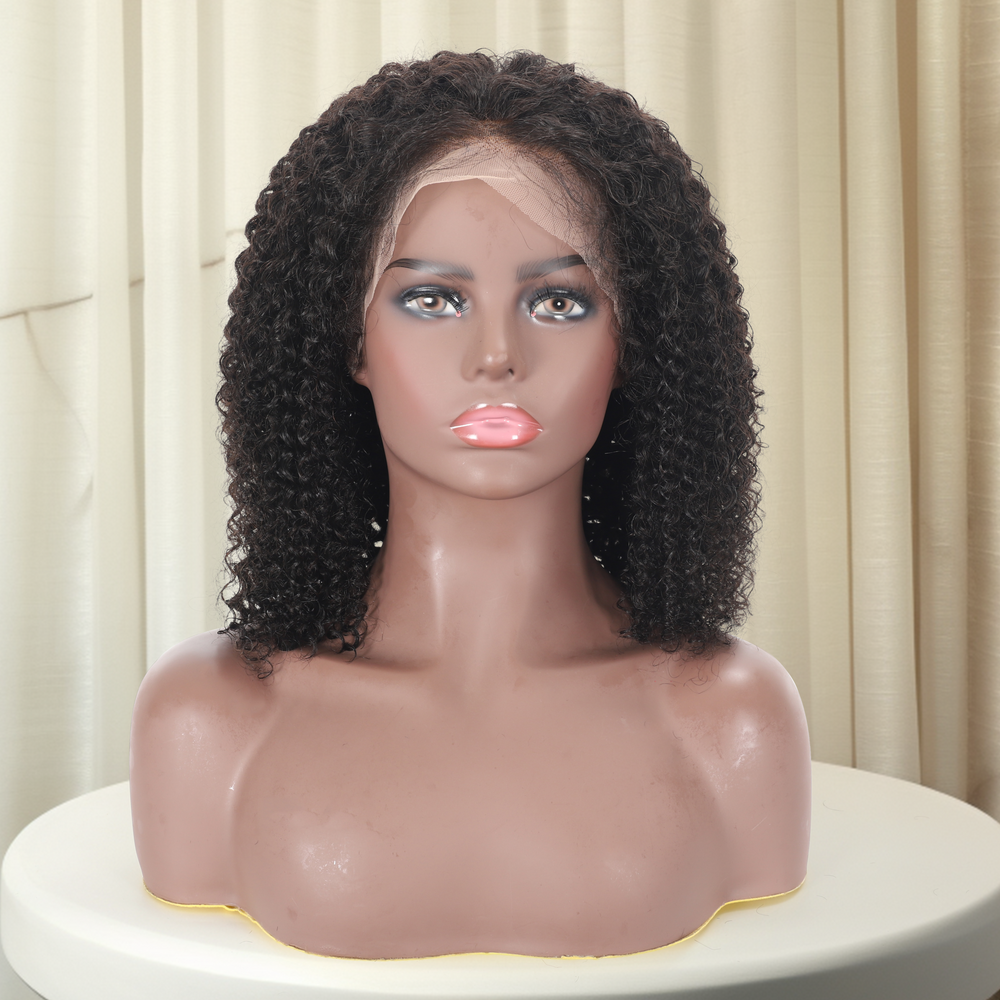 Leah Kinky Curl Lace Front Wig – Burmese Virgin Human Hair, Glueless & Natural Hairline