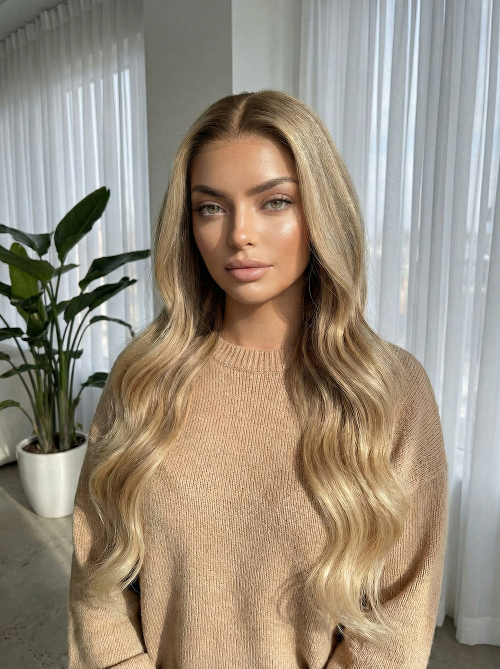 Aniyah Nova HD 13x6 Luxury Wavy Straight Lace Front Wig – Brazilian Human Hair, Glueless & Ready to Wear