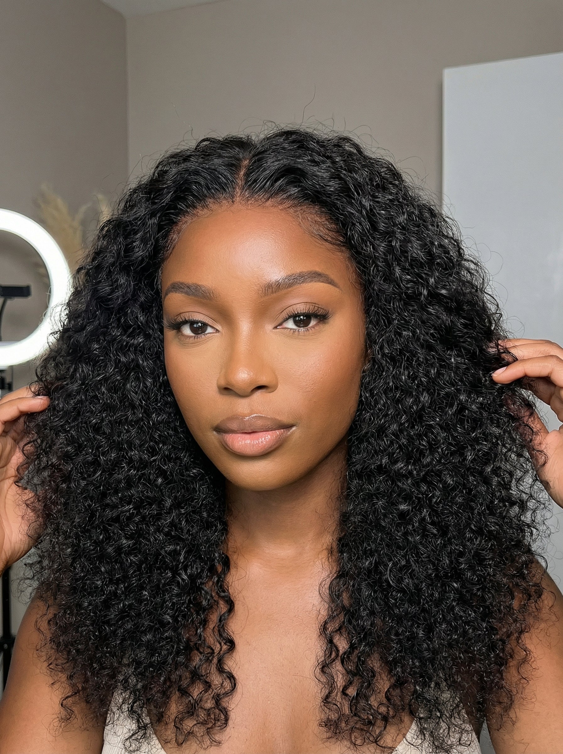 Melody Deep Curly Lace Front Wig – Burmese Virgin Human Hair, Glueless & Natural Hairline