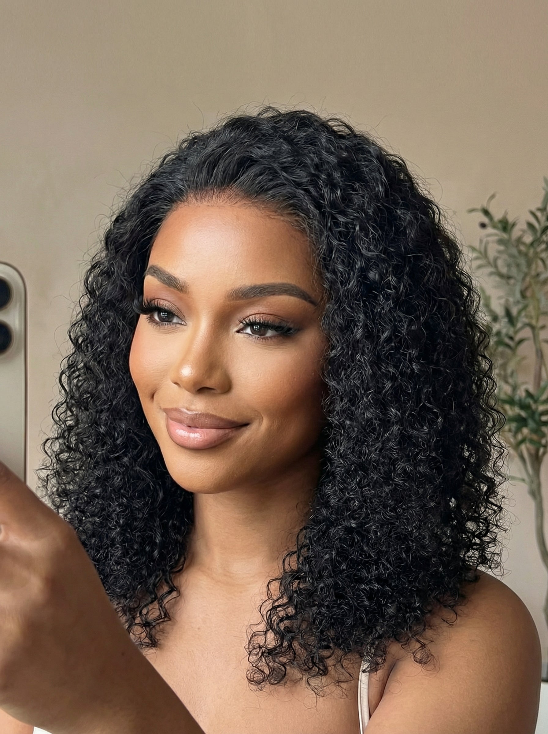 Taylor Kinky Wave Lace Front Wig – Burmese Virgin Human Hair, Glueless & Natural Hairline